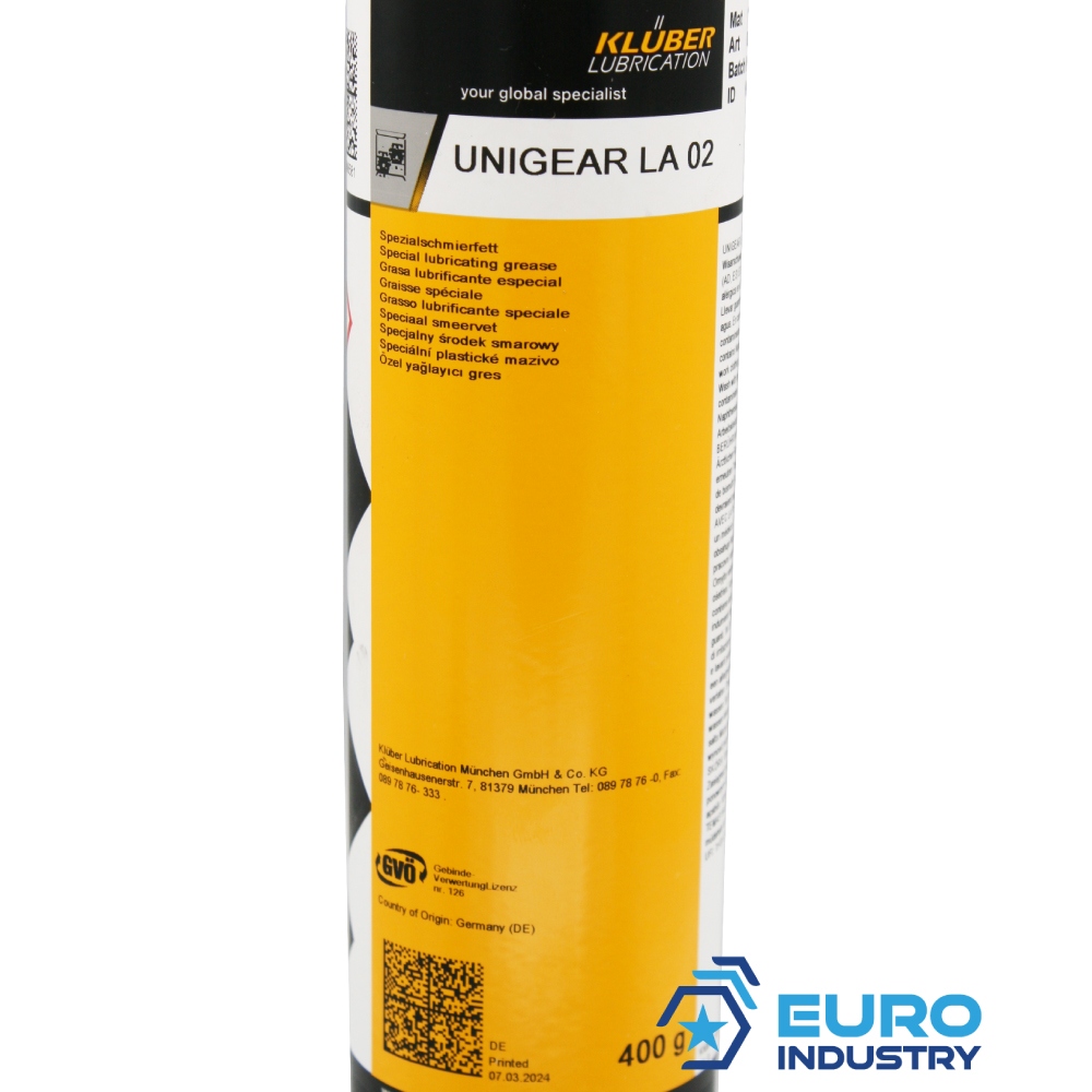pics/Kluber/Copyright EIS/cartridge/UNIGEAR LA 02/kluber-unigear-la-02-gear-grease-nlgi-2-400g-cartridge-04.jpg